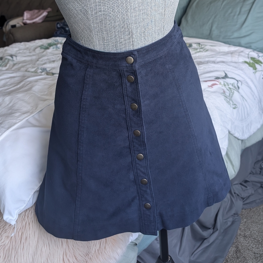 Abercrombie & Fitch Dark Blue Mini Skirt with Buttons